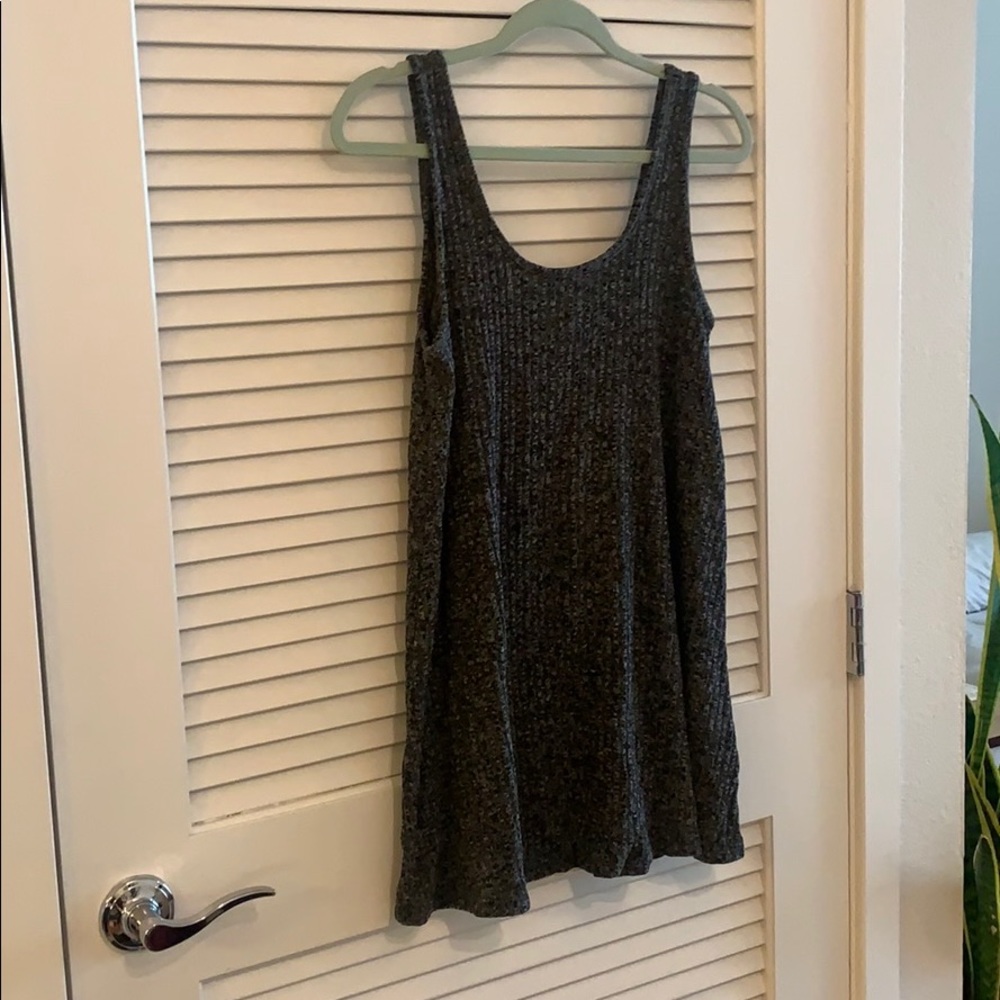 Gray knit mini dress